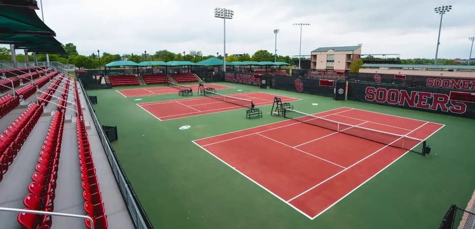 Tennis courts at Oklahoma Sooners facility