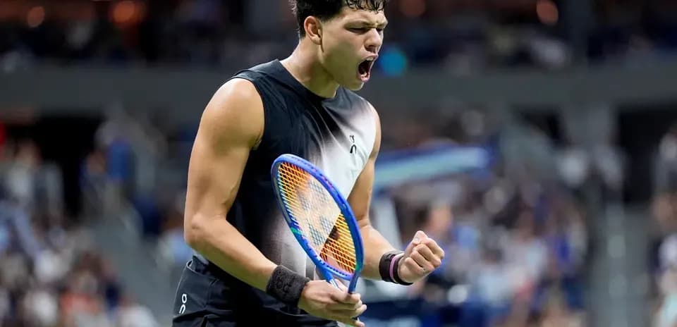 Player celebrating after winning a point in match