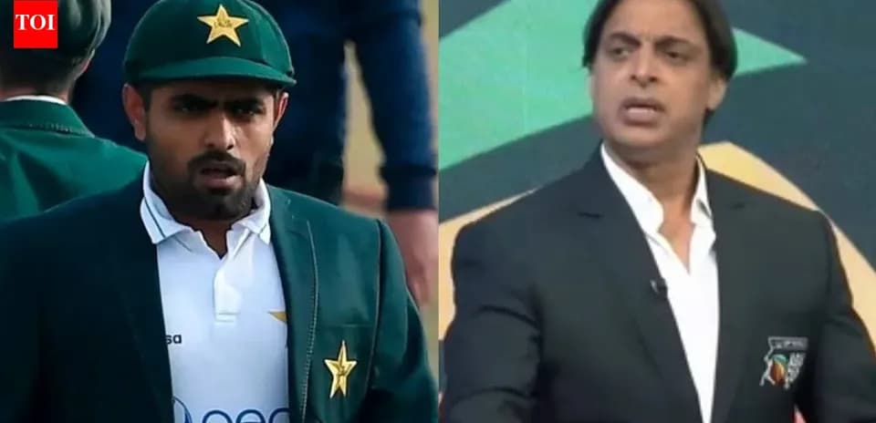 Babar Azam and Shoaib Akhtar during a broadcast