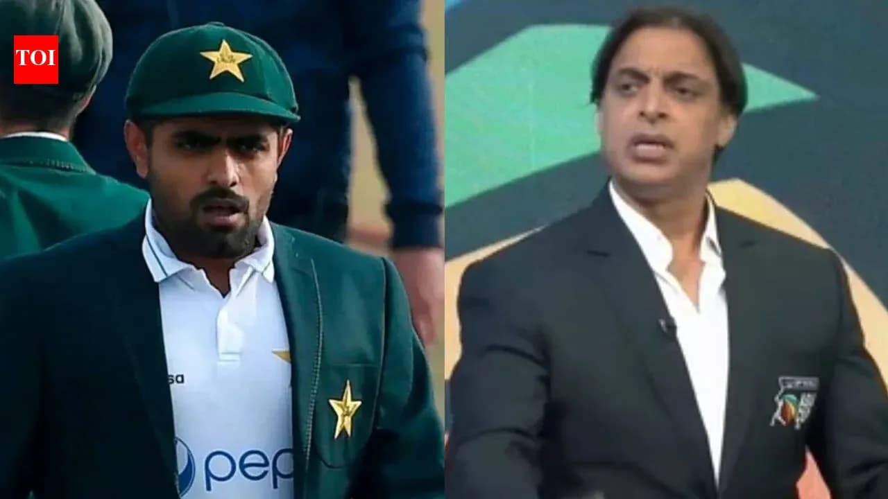 Babar Azam and Shoaib Akhtar during a broadcast