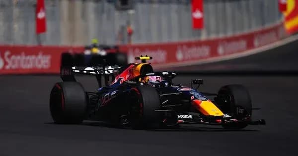 Red Bull Racing car racing on track during event