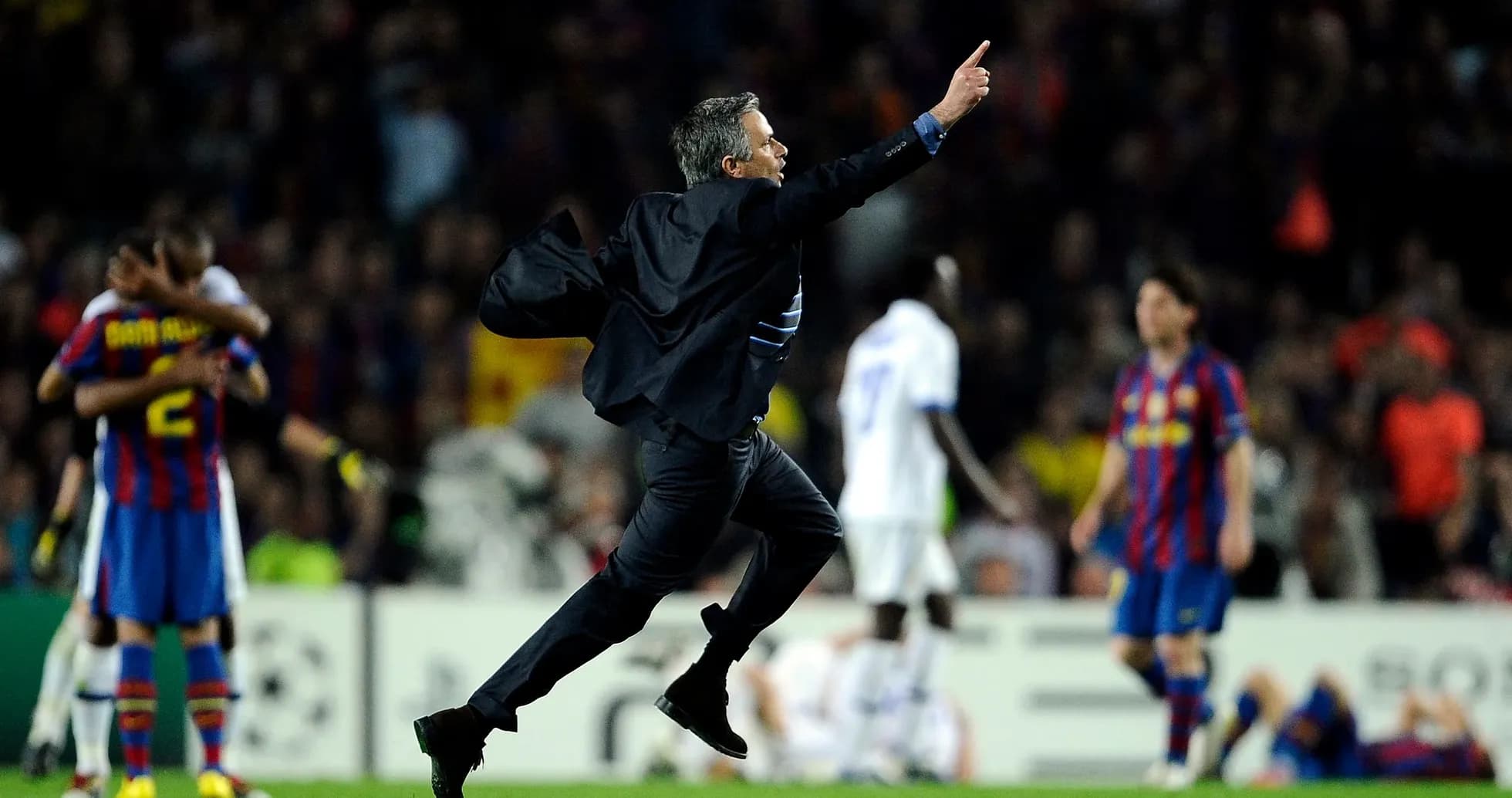 Coach celebrating passionately after match conclusion