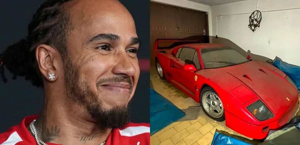 Close-up of a man smiling beside a covered Ferrari