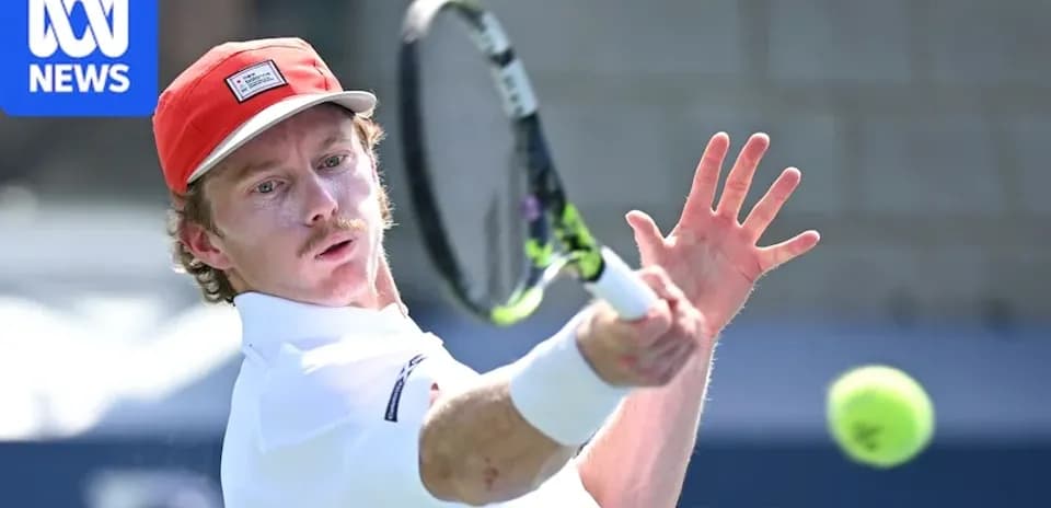 Tennis player hitting a forehand shot