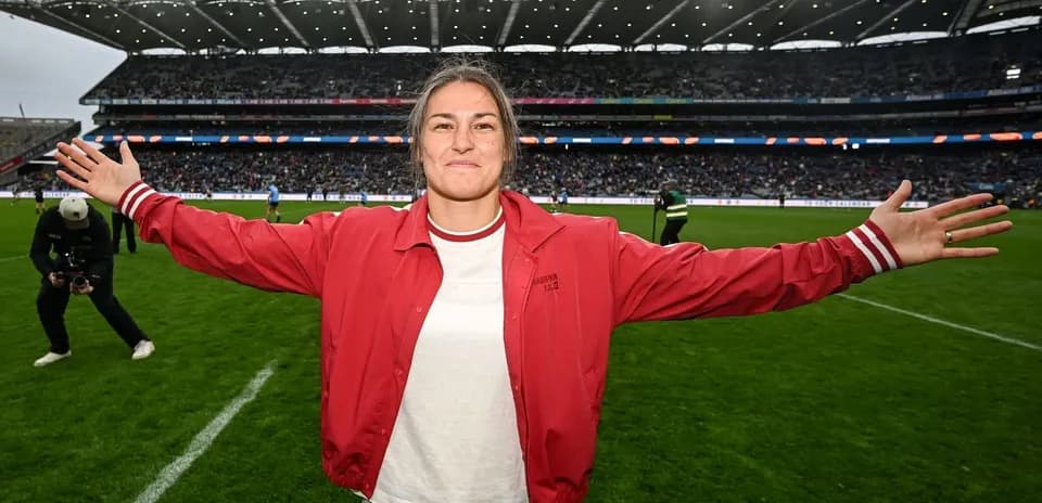 Person celebrating on the field at stadium