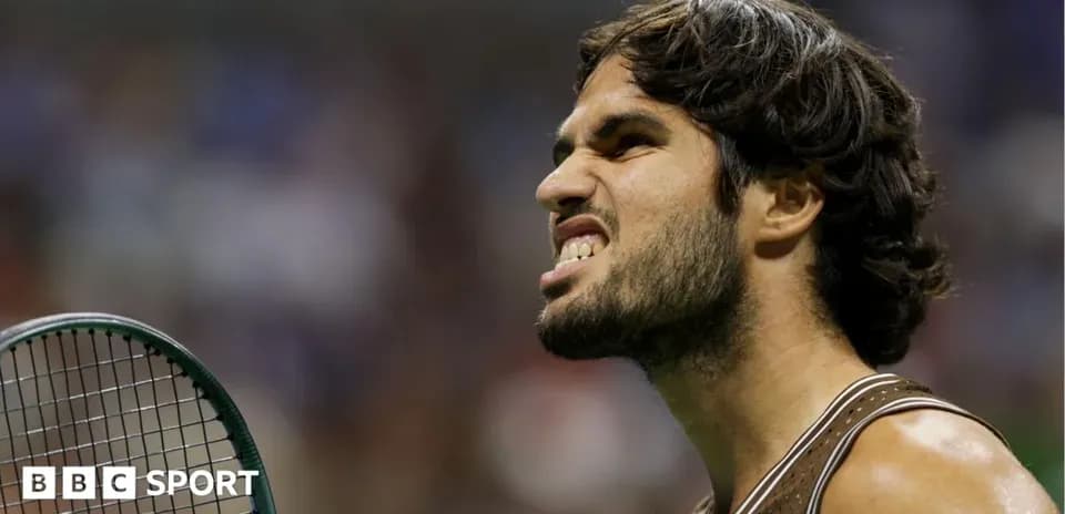 Tennis player reacting during a match on court
