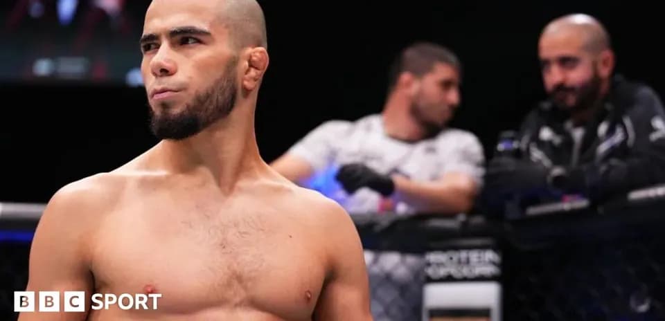 Fighter preparing in the cage before the match