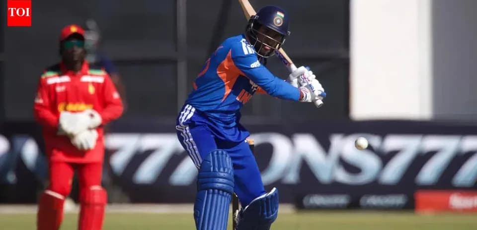 Batsman playing a shot in cricket match