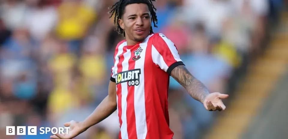 Southampton player gesturing during a match