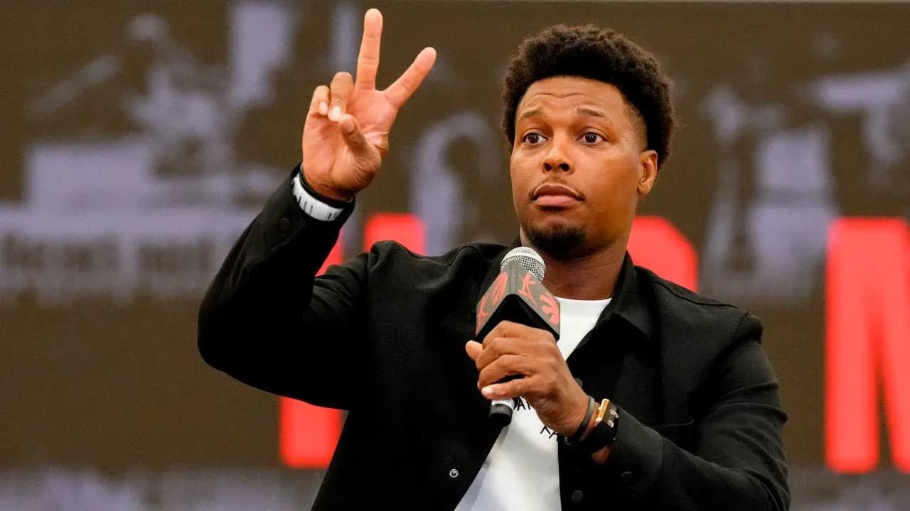 Player gesturing during a press conference