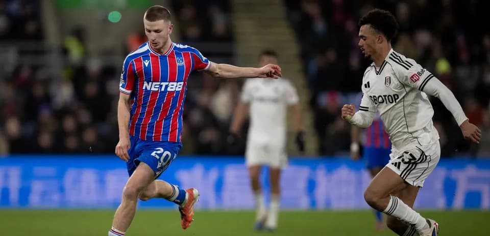 Player dribbling during Fulham vs Crystal Palace match