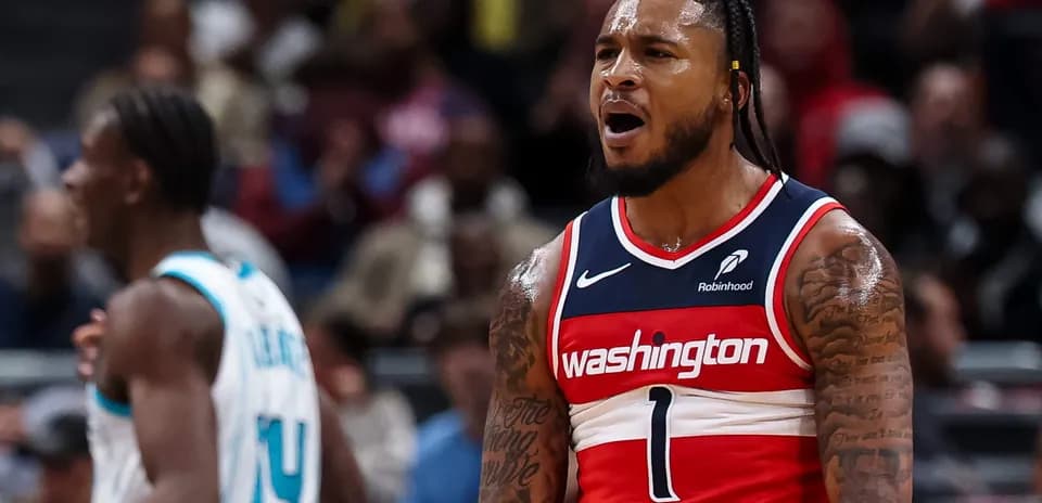 Player celebrating during a Washington Wizards game