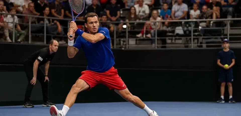 Player hitting a forehand shot during match