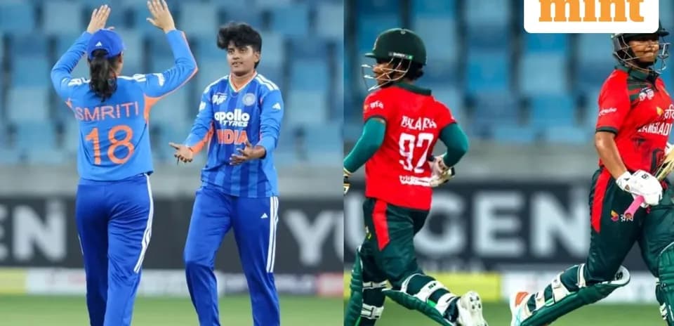 Players from India and Bangladesh during cricket match