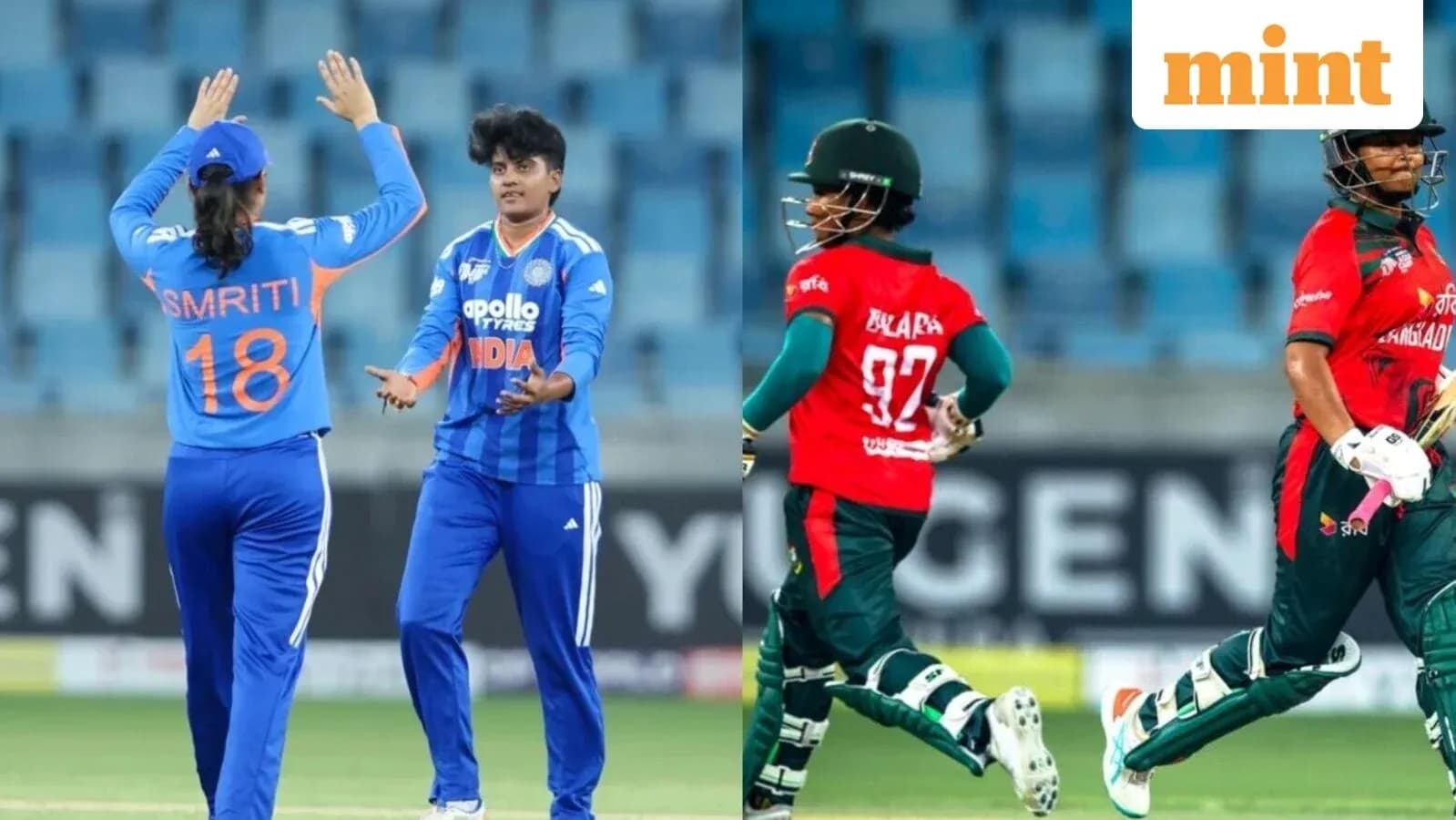Players from India and Bangladesh during cricket match
