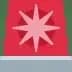 Red star emblem with pink accents
