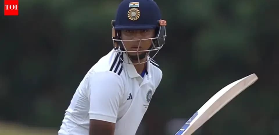 Batter preparing to face delivery on cricket field