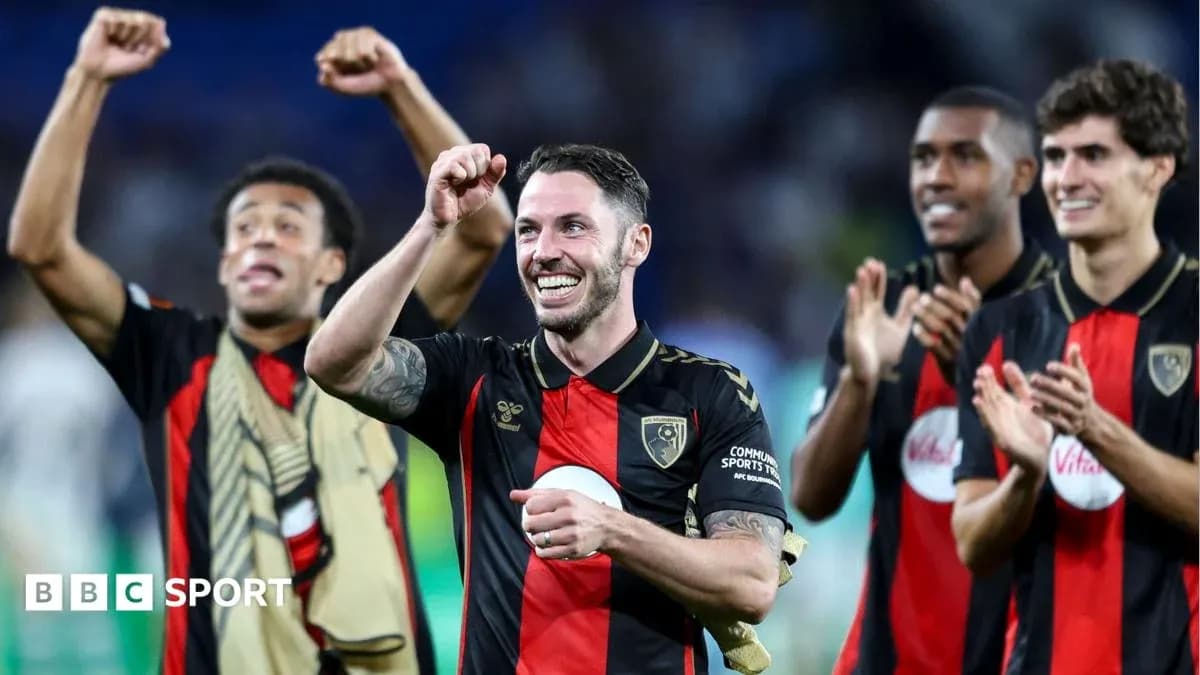 AFC Bournemouth players celebrating a victory together
