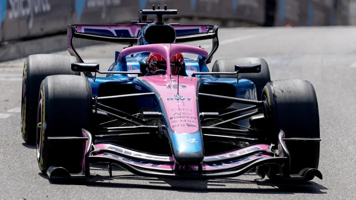 Formula 1 car racing on the track