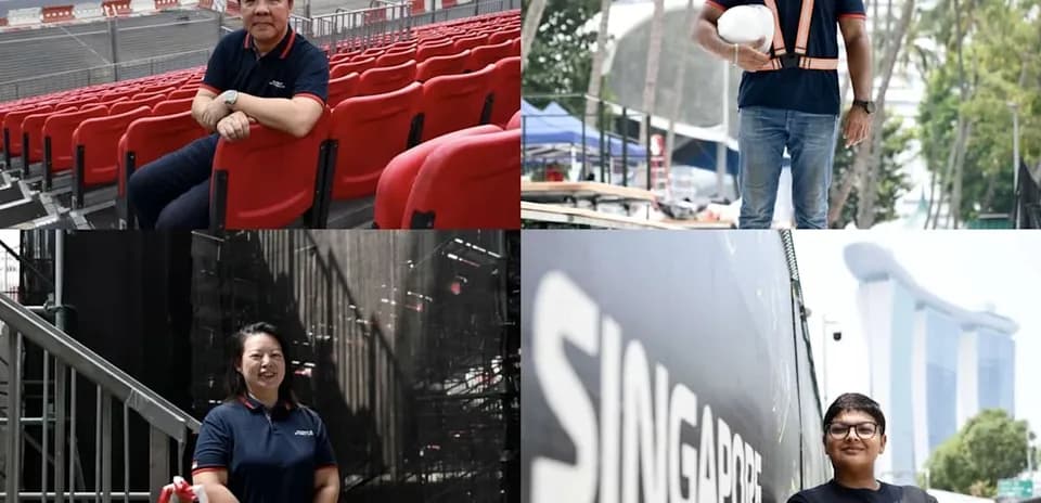 Four individuals in various roles at event venue
