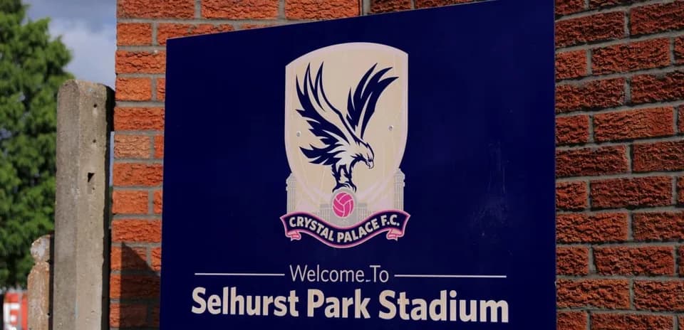 Welcome sign at Selhurst Park Stadium, Crystal Palace F.C.
