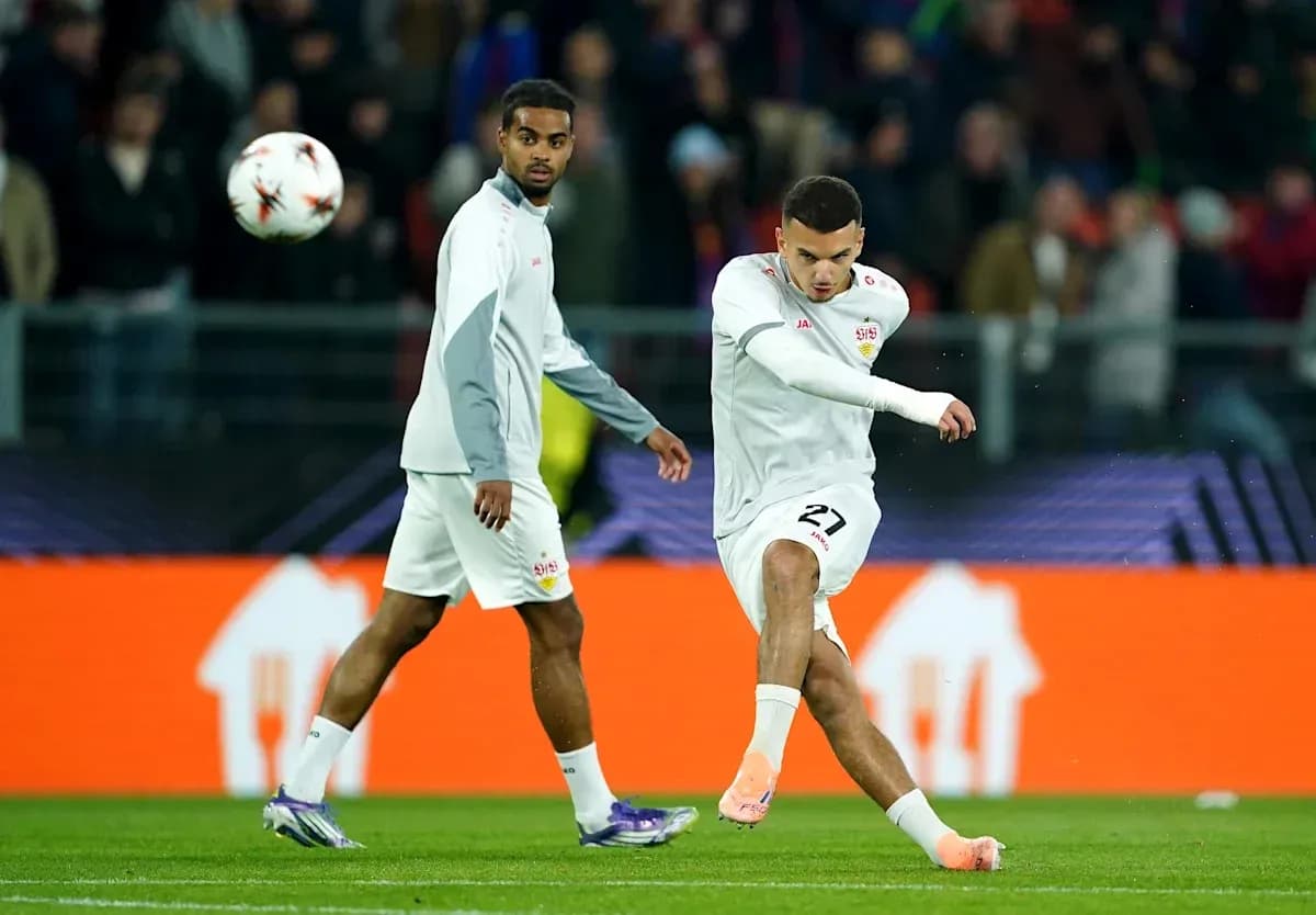 Player kicking the ball during warm-up session