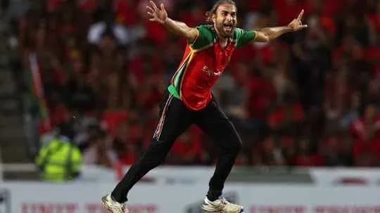 Cricketer celebrating a wicket during a match