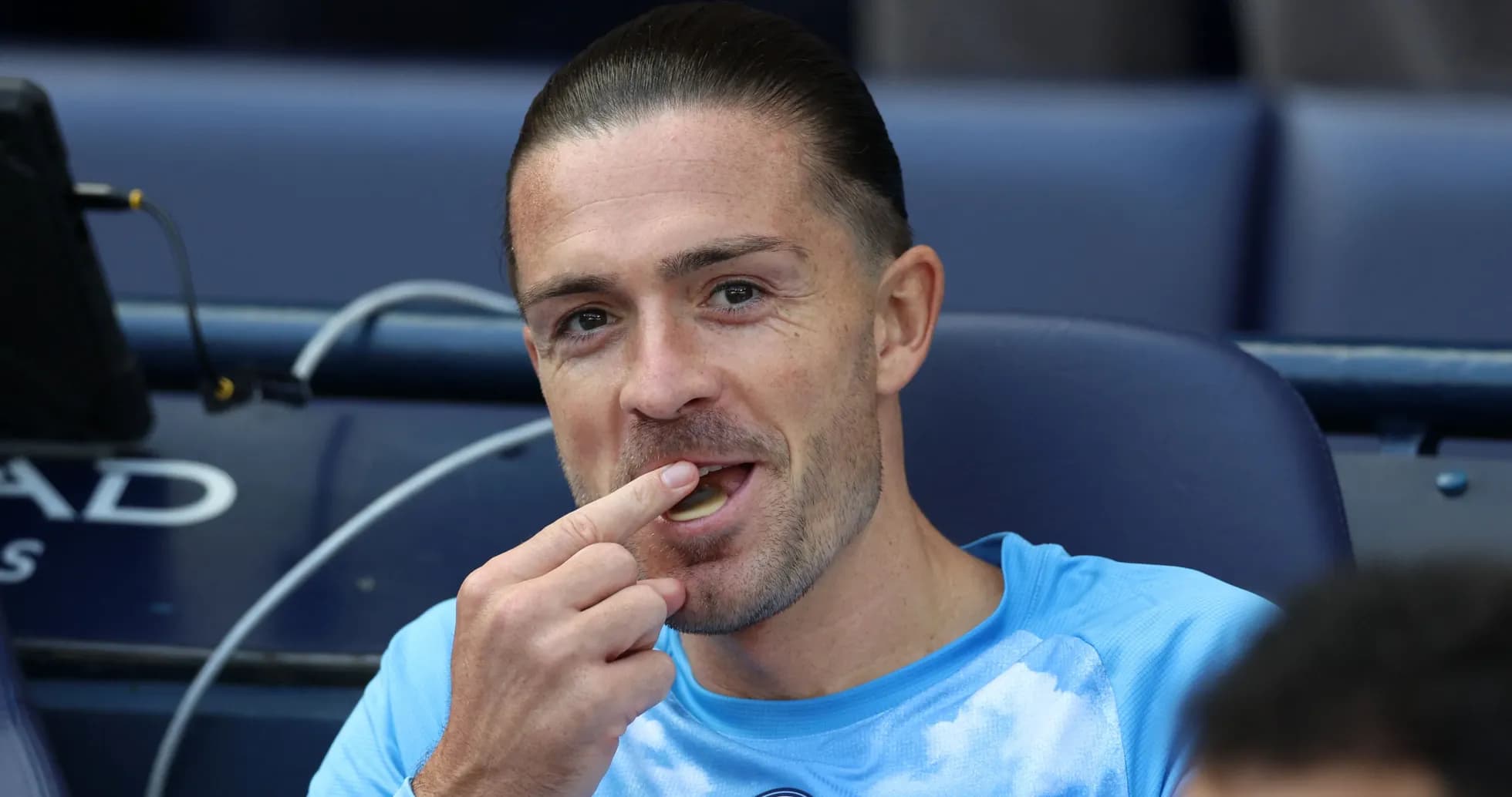 Player eating on the bench during match