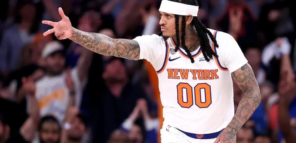 Player celebrating during a New York Knicks game
