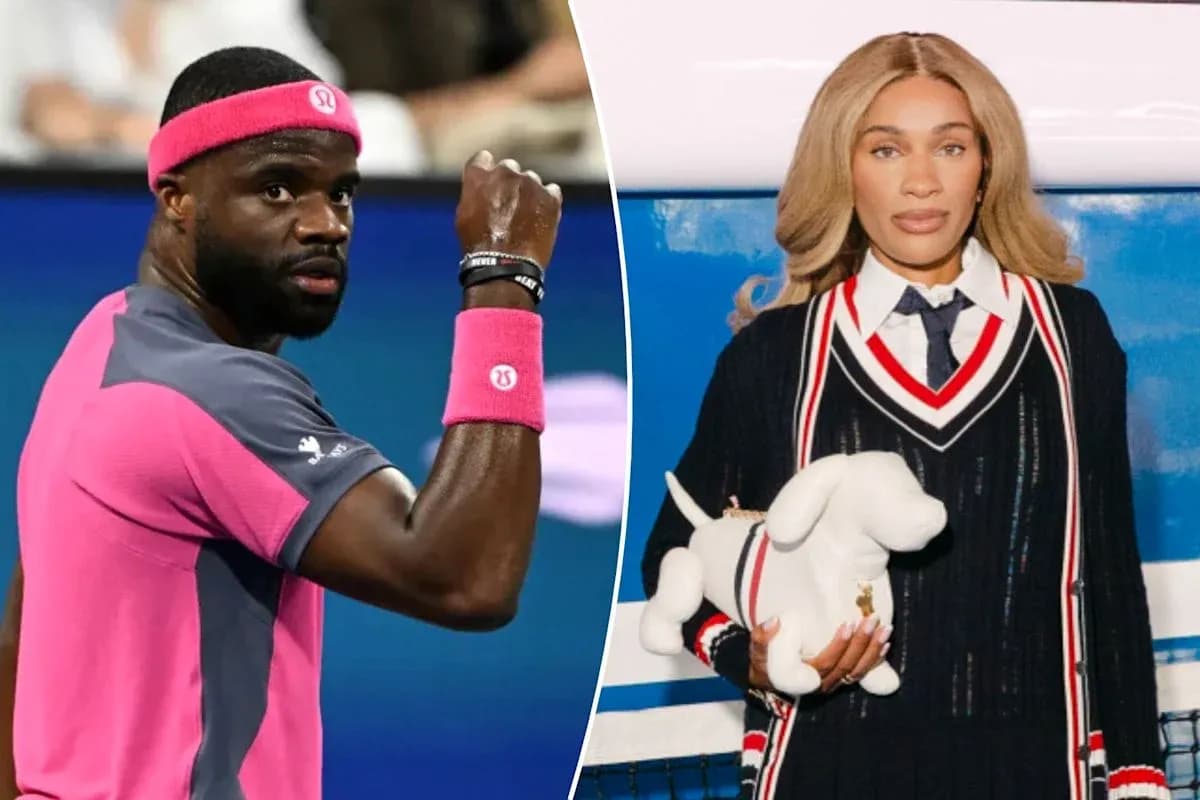 Tennis player celebrating with fist pump, fashion model posing