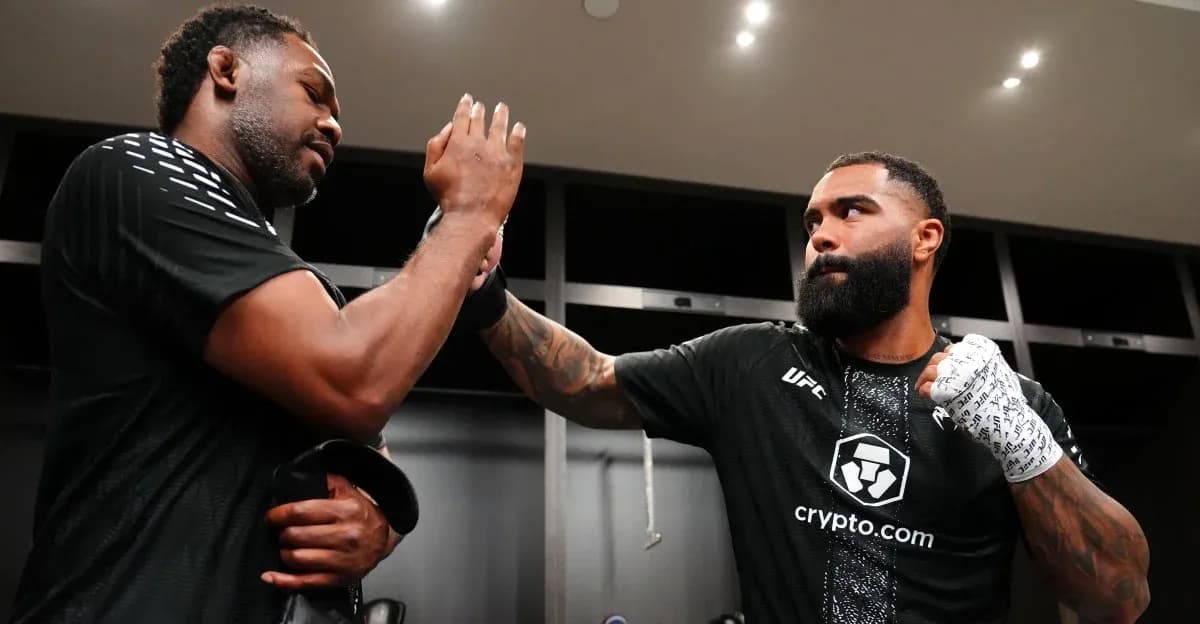 Two fighters preparing backstage before UFC match