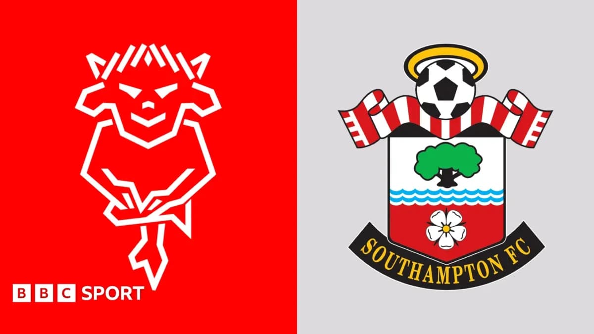 Logos of BBC Sport and Southampton FC side by side