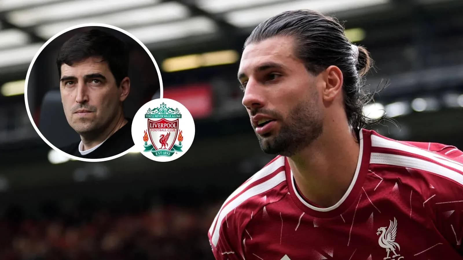 Liverpool player in red kit during match action