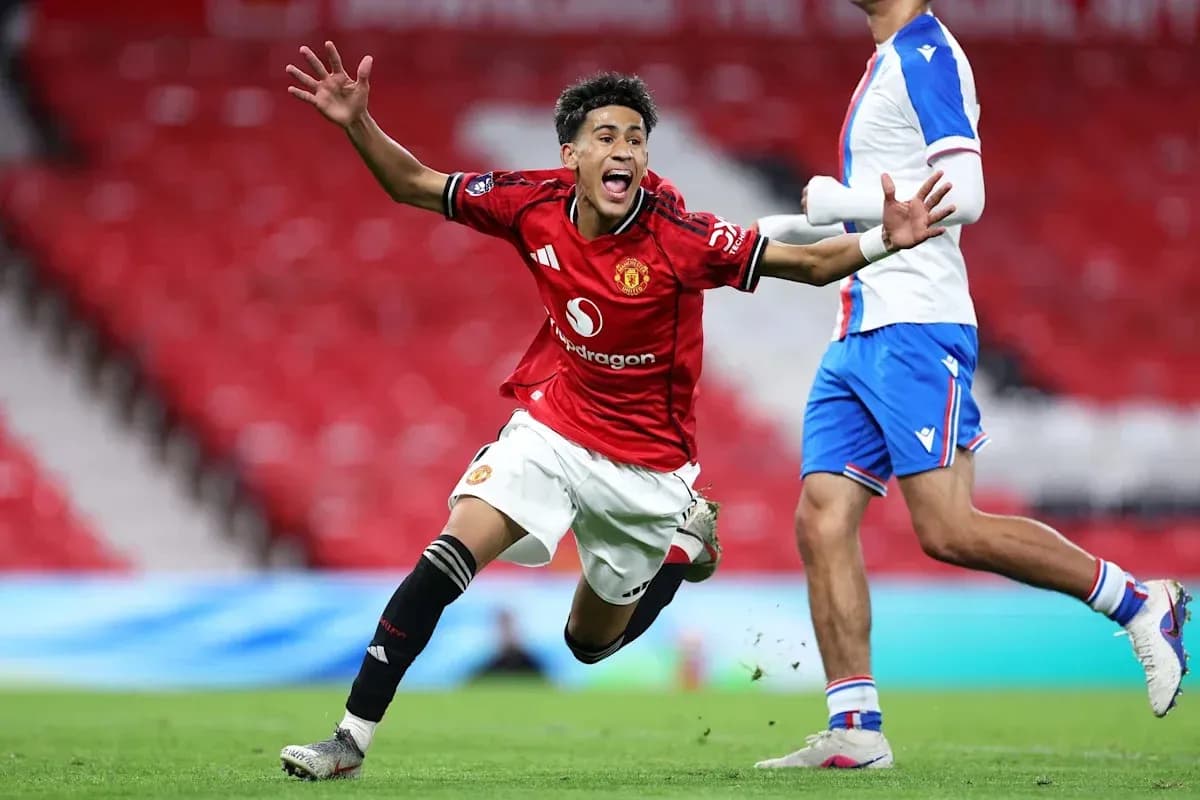 Player celebrating after scoring a goal for Manchester United