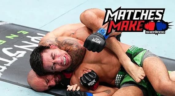 Fighter applying a chokehold during MMA match