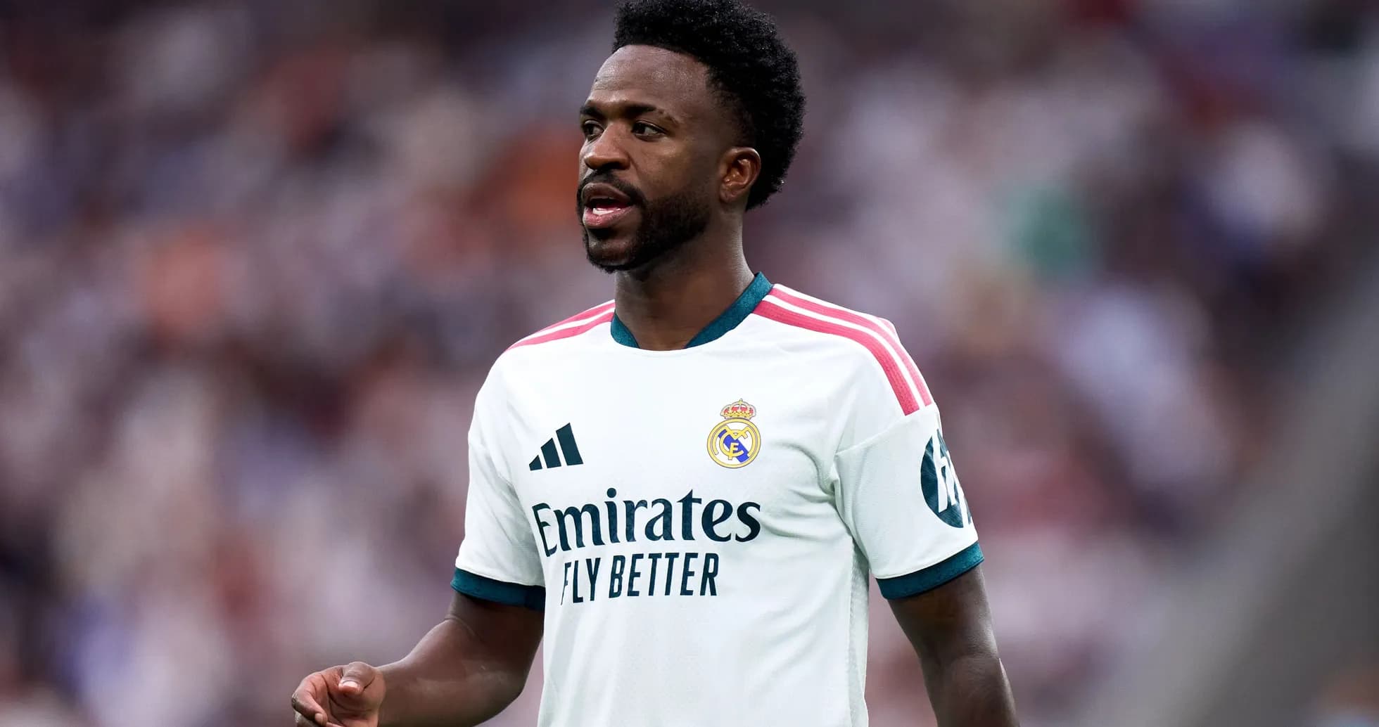 Player wearing Real Madrid jersey on the field