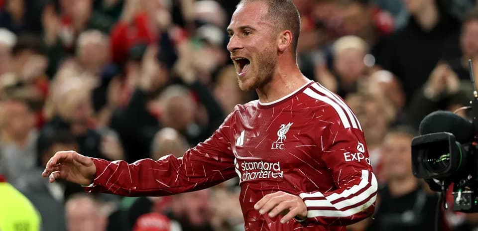 Liverpool player celebrating during a match