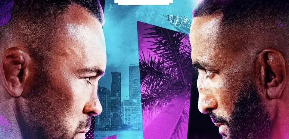 Two fighters facing each other in promotional artwork