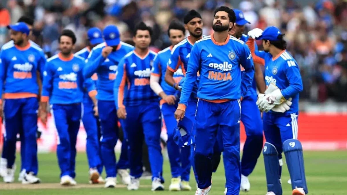 Indian cricket team walking off the field after match