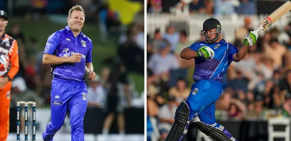 Cricketer celebrating wicket and another batting
