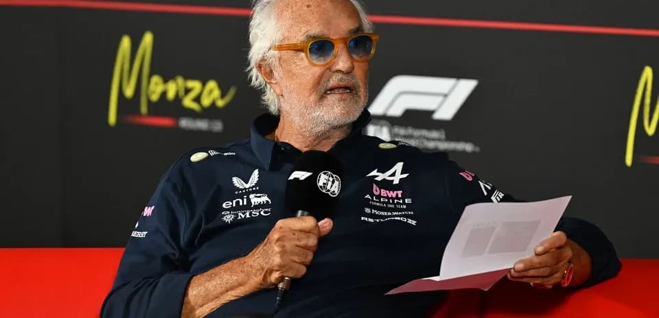 Team principal speaking during Formula 1 press conference