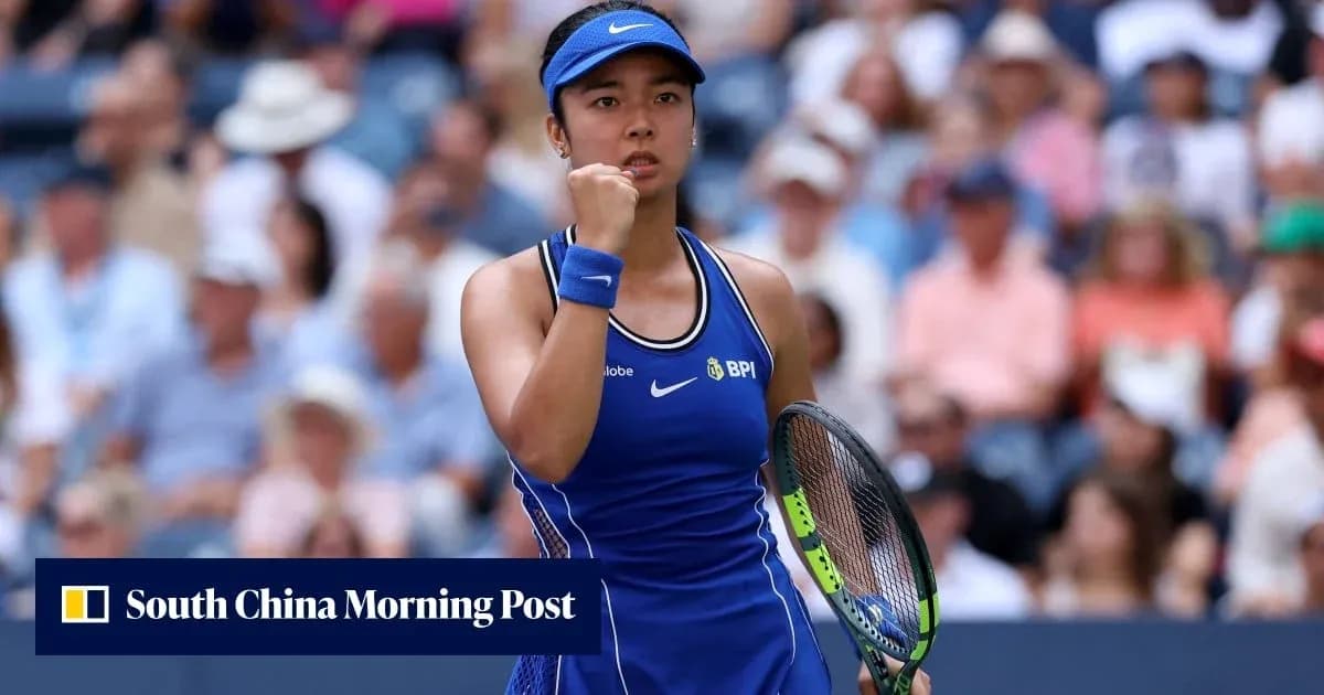 Tennis player celebrating during a match