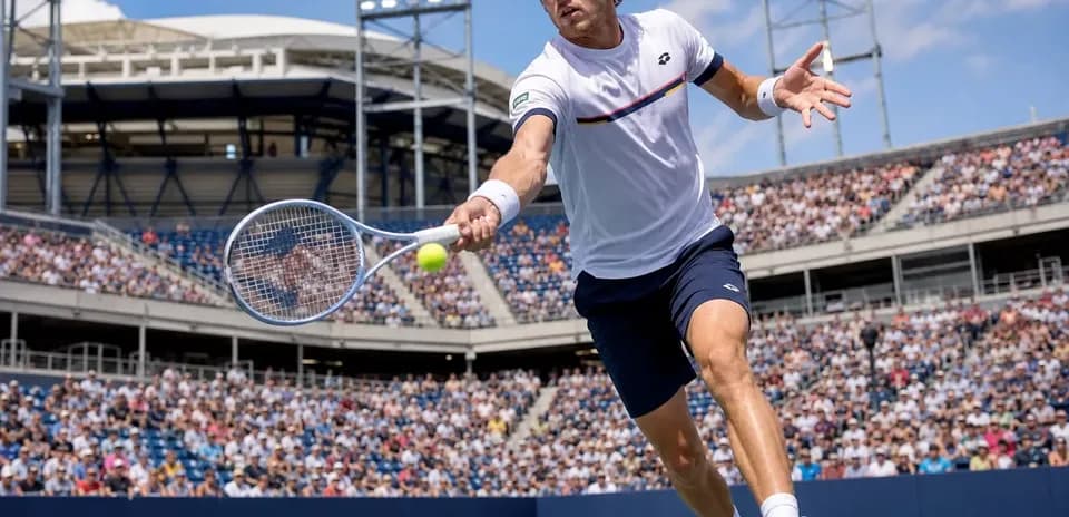 Player hitting a forehand shot during match