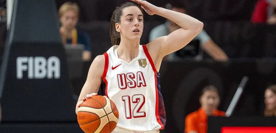 Player from USA team signaling during a game