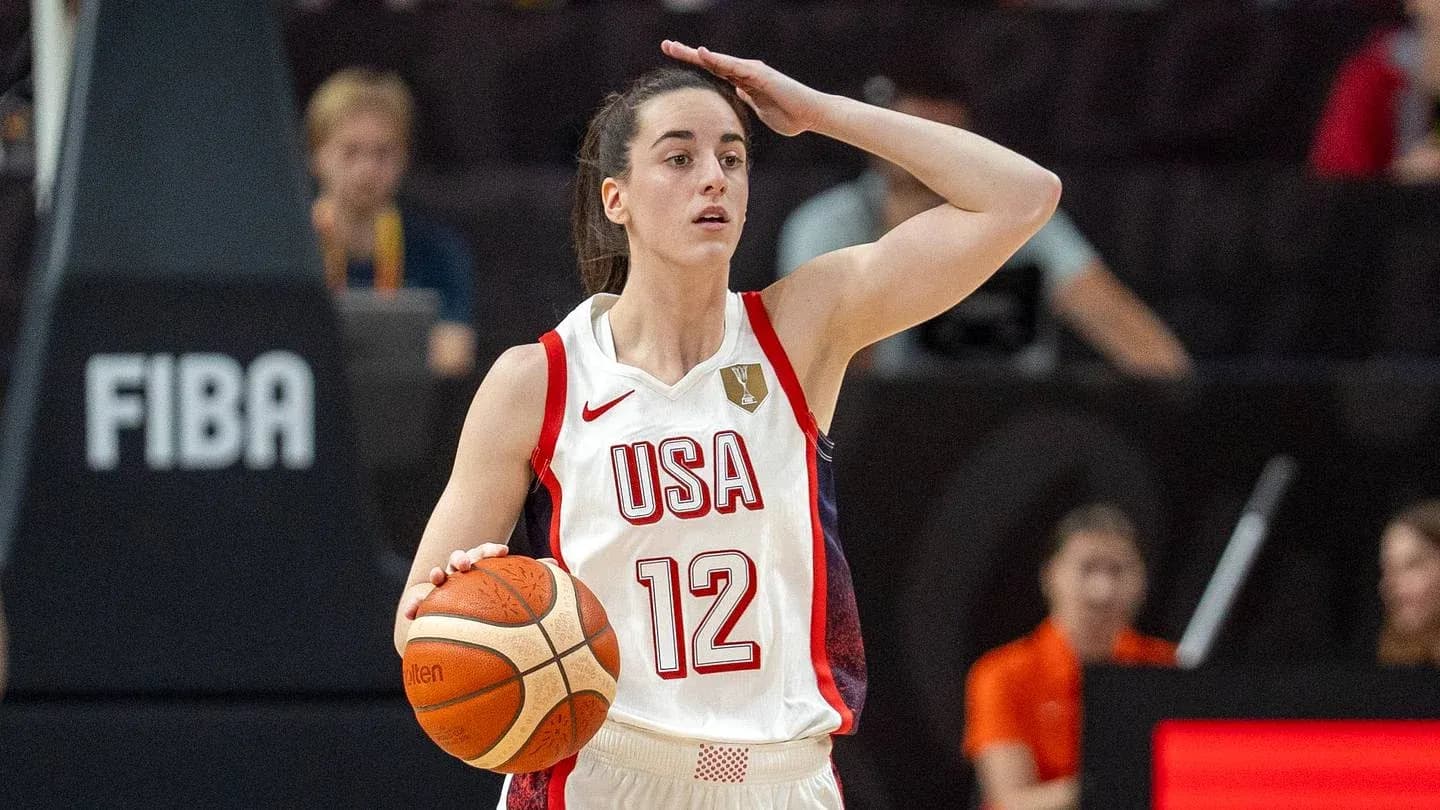 Player from USA team signaling during a game