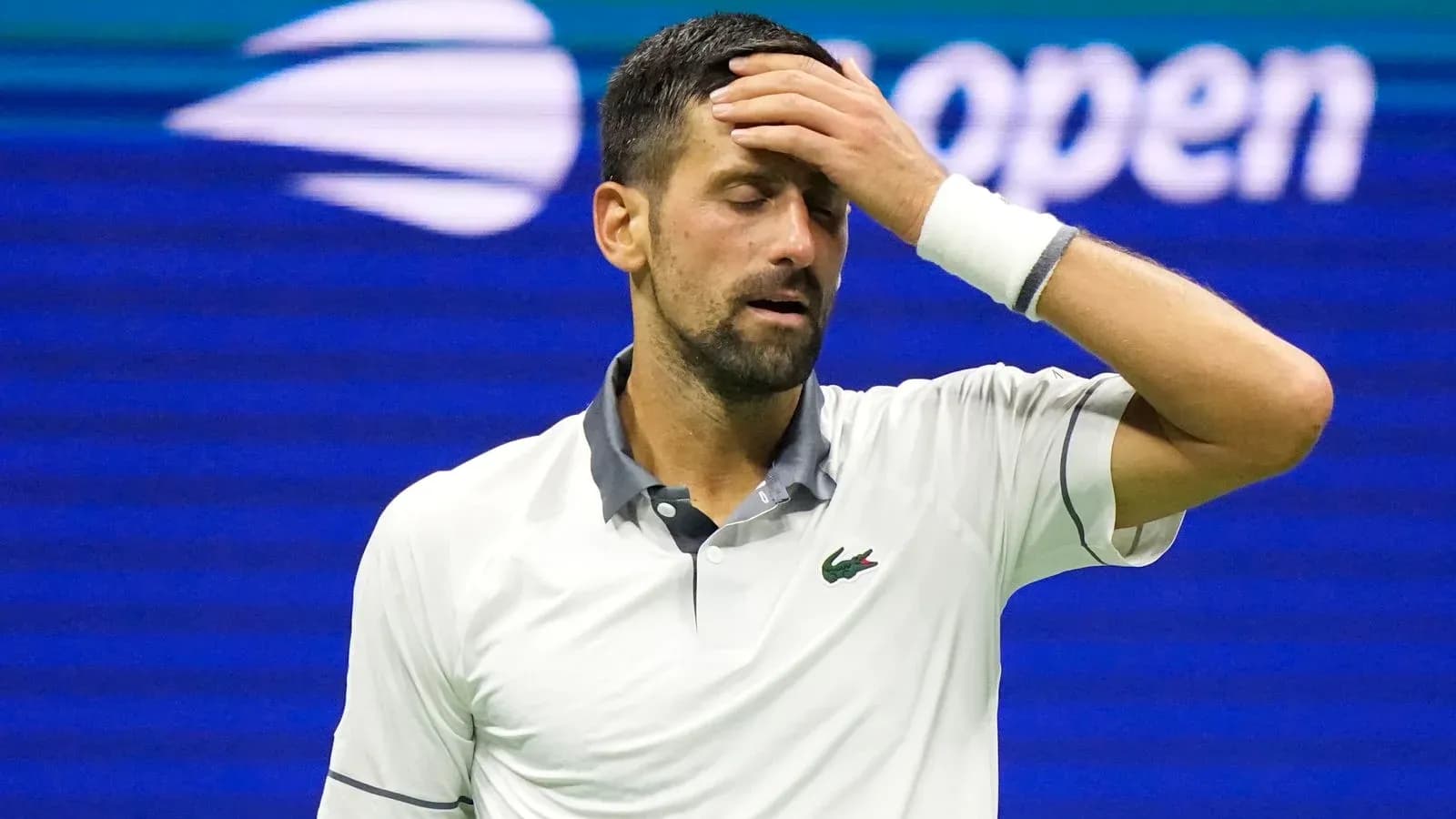 Tennis player during match at US Open