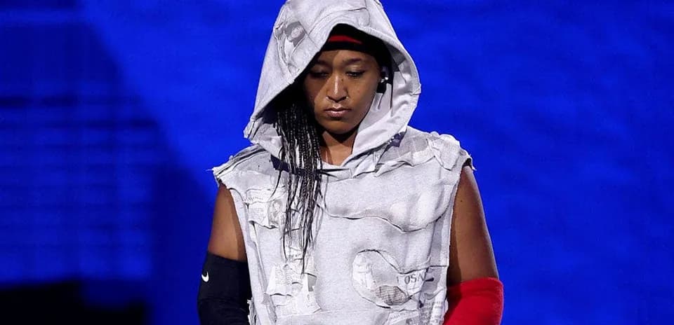 Athlete wearing unique outfit on stage