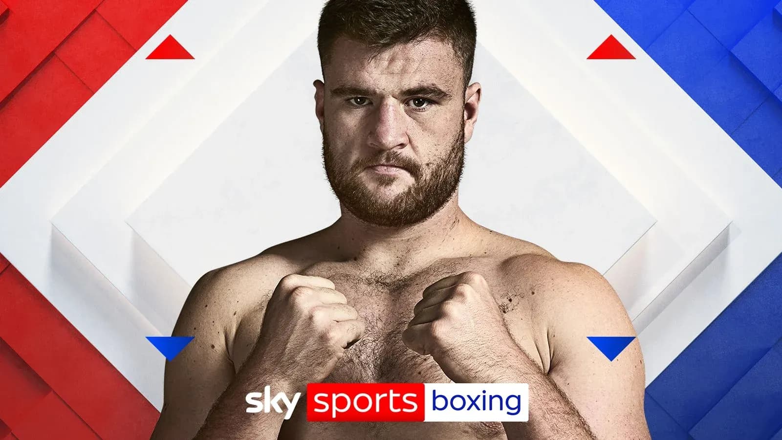 Boxer posing with clenched fists for promotion Boxer posing with clenched fists for promotion