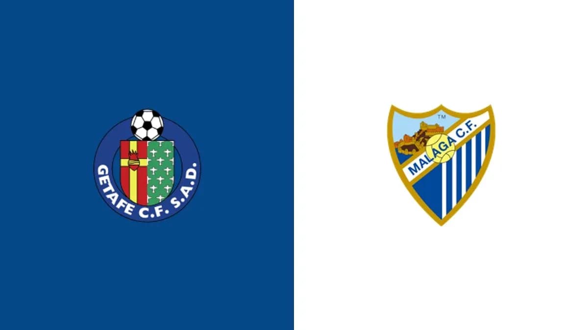 Logos of Getafe C.F. and Málaga C.F. Logos of Getafe C.F. and Málaga C.F.