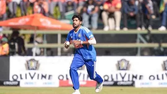 Cricketer running on field during match Cricketer running on field during match